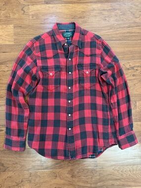 Ralph Lauren Polo Red and Black Buffalo Plaid Button-Down Shirt